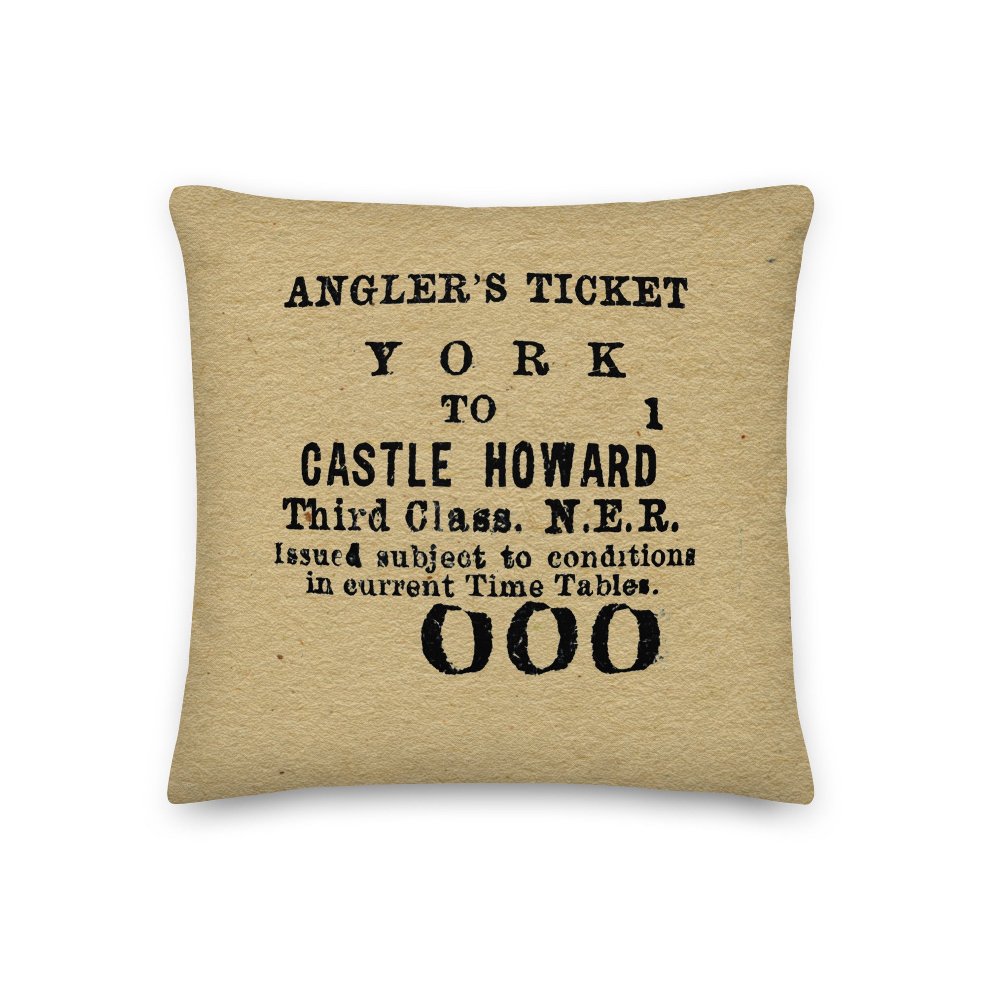 Tickets Please! Castle Howard to York, Angler's ticket cushion