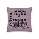 Tickets please! Ellon to Logierieve cushion