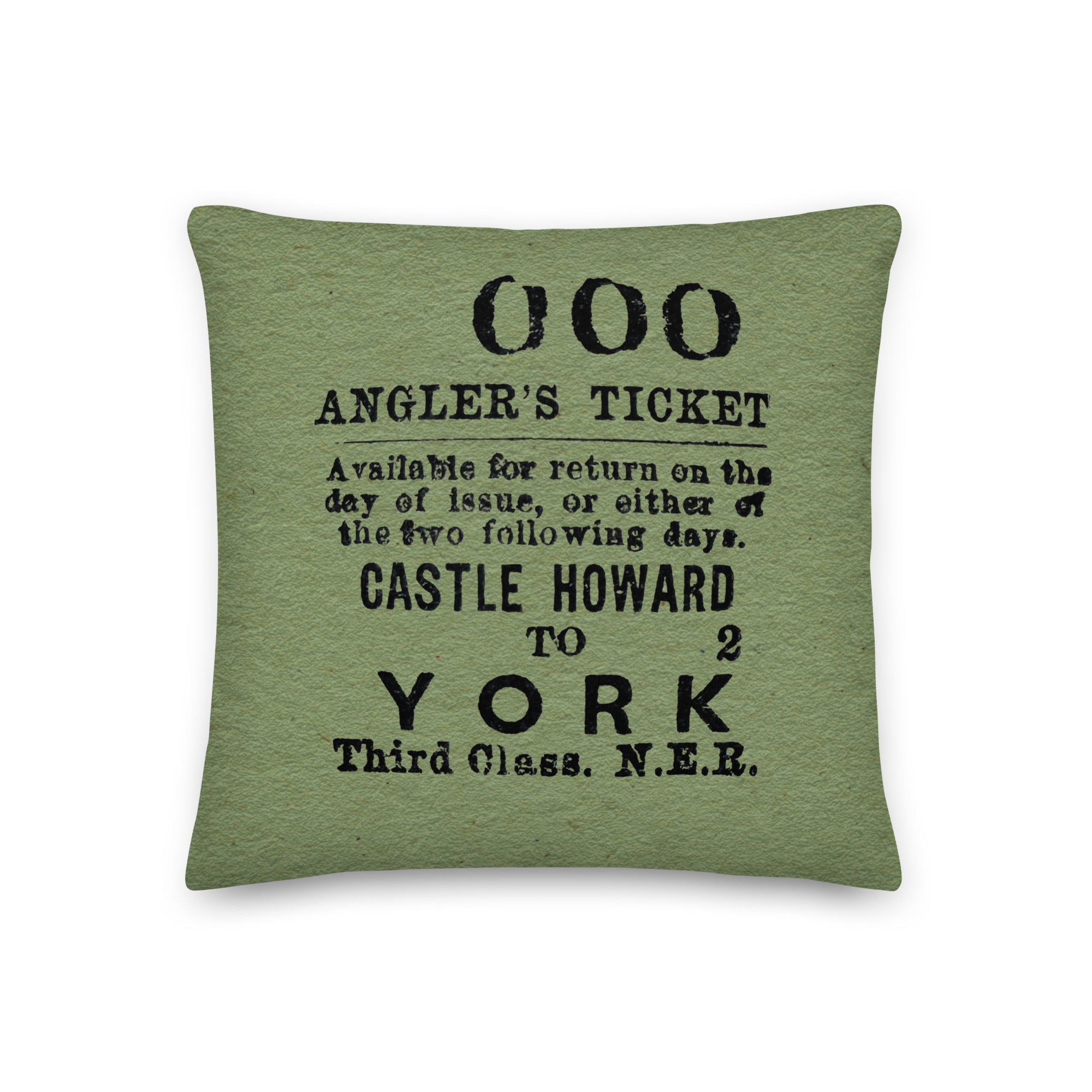 Tickets Please! Castle Howard to York, Angler's ticket cushion