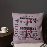 Tickets please! Ellon to Logierieve cushion