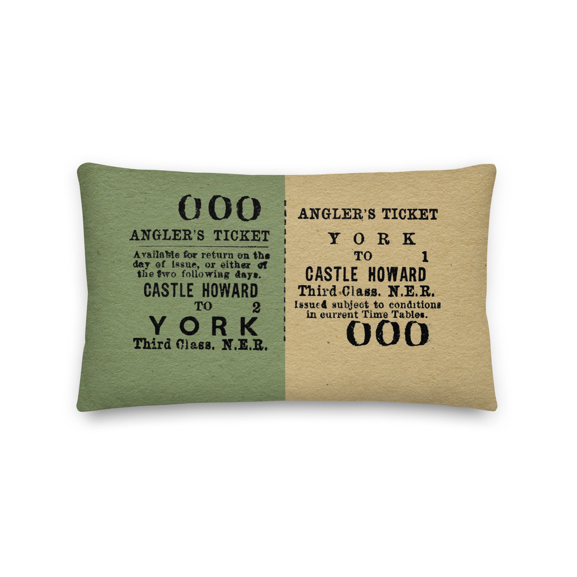 Tickets Please! Castle Howard to York, Angler's ticket cushion