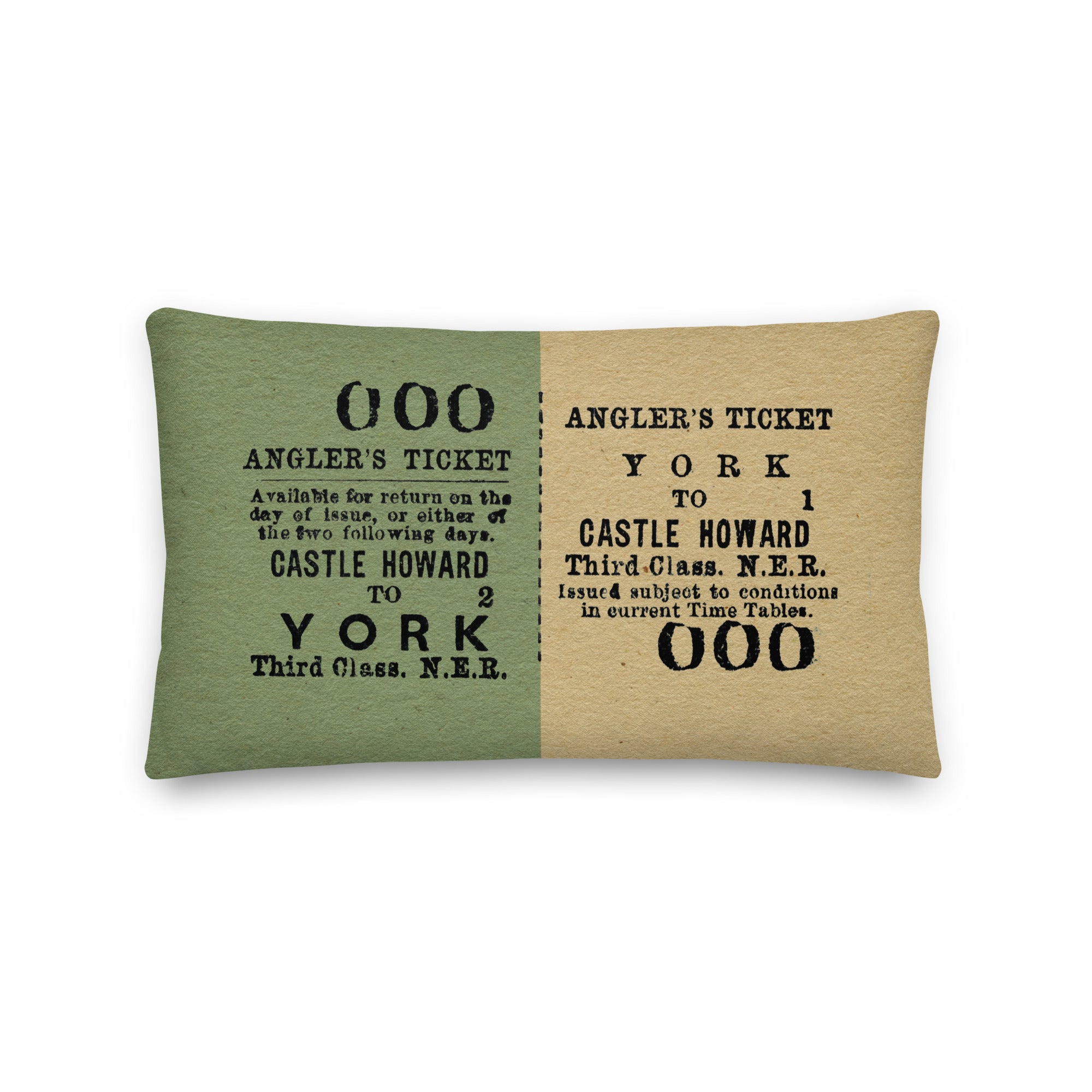 Tickets Please! Castle Howard to York, Angler's ticket cushion