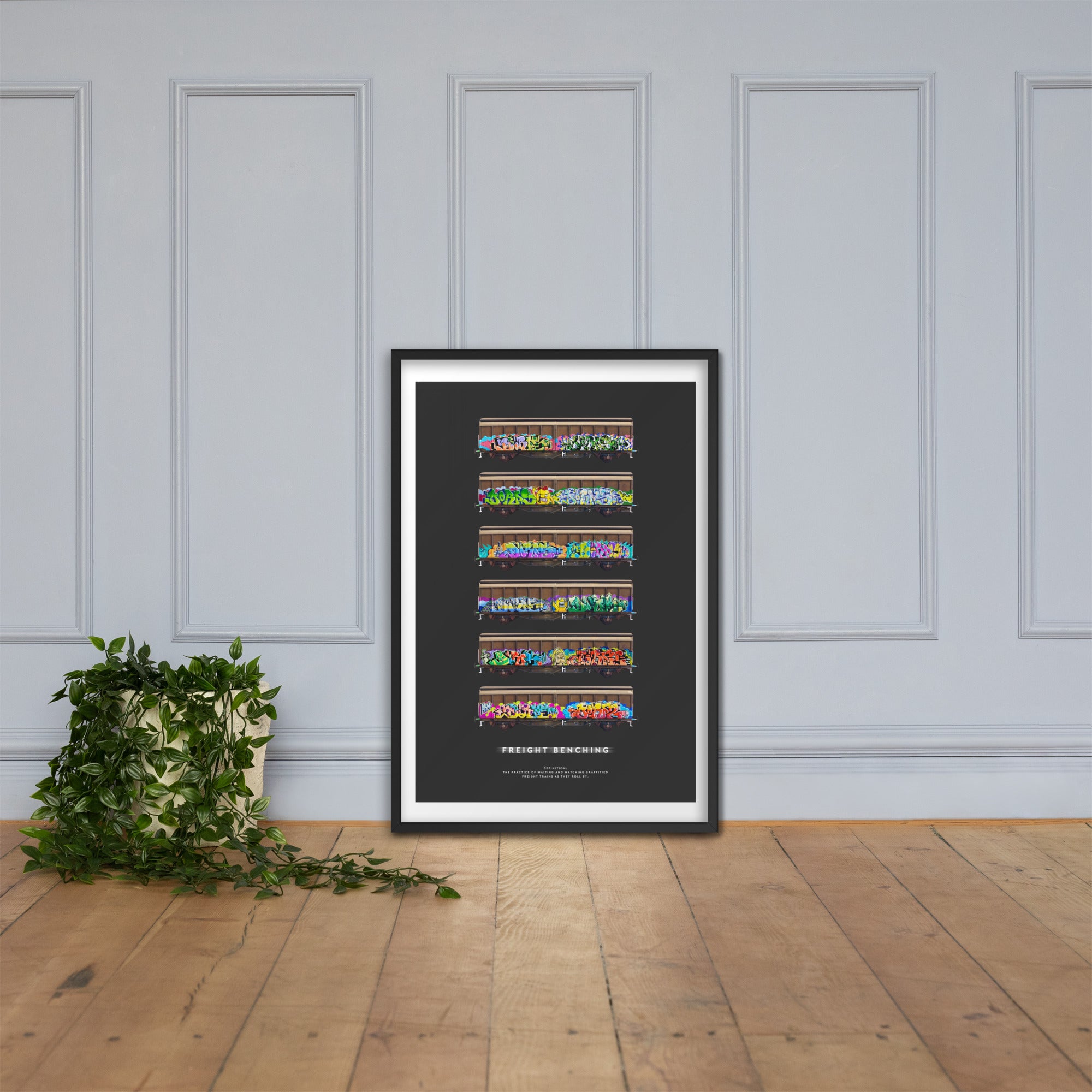 Freight Benching framed poster