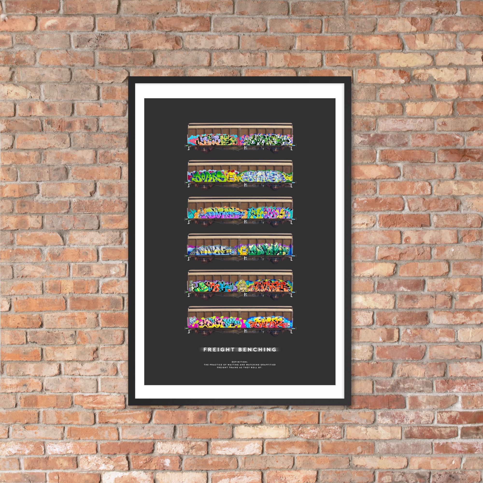 Freight Benching framed poster